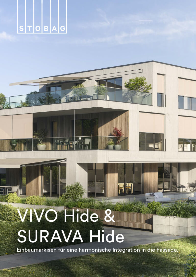 Laden Sie die Brochüre zur VIVO Hide & SURAVA Hide Markise herunter