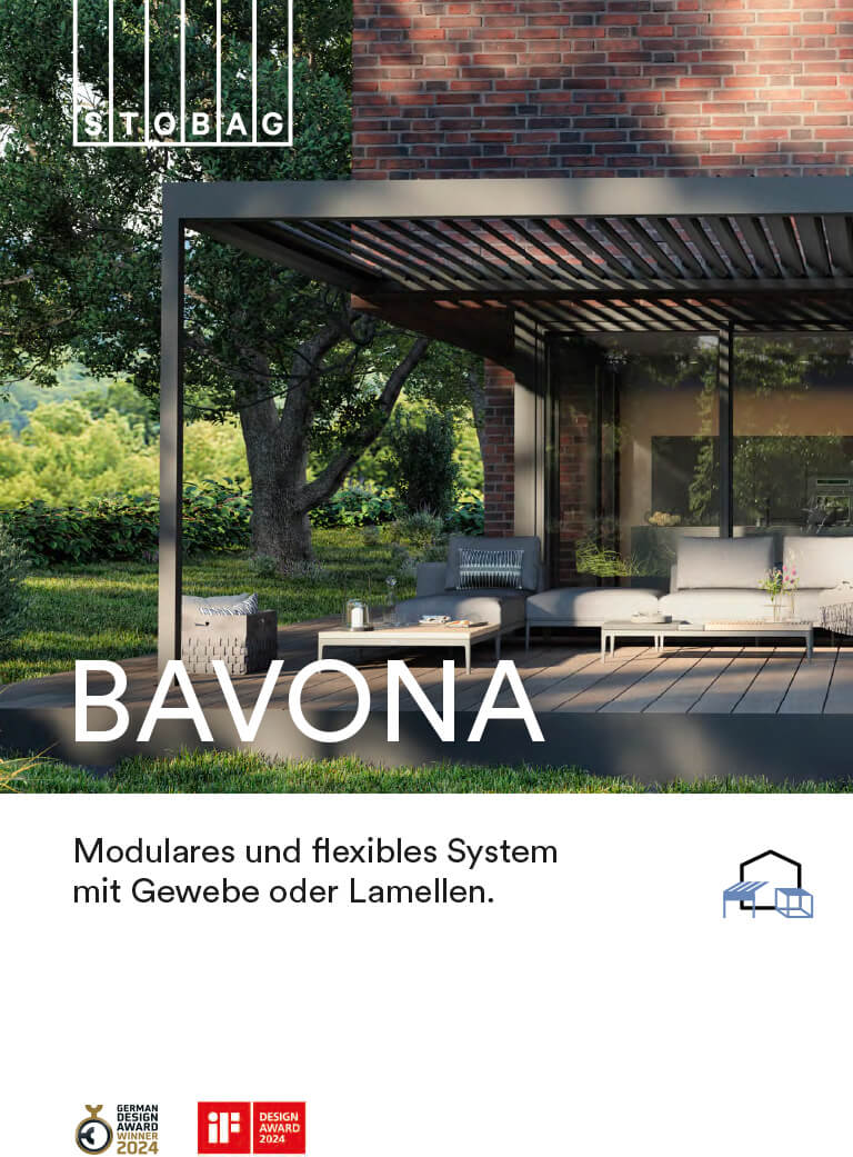 Laden Sie die Brochüre zur Bavona Markise herunter