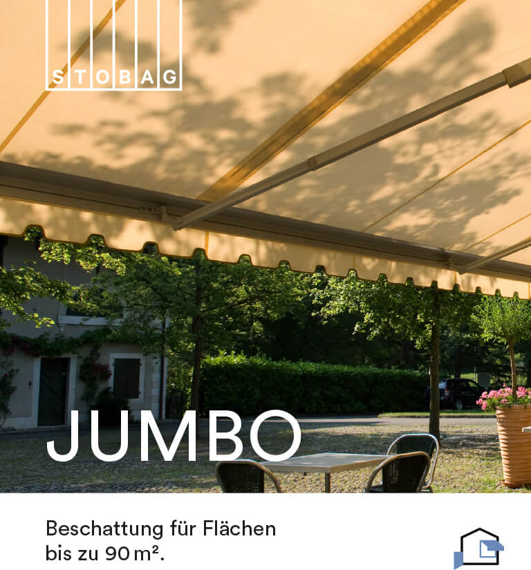Laden Sie die Brochüre zur Jumbo Markise herunter