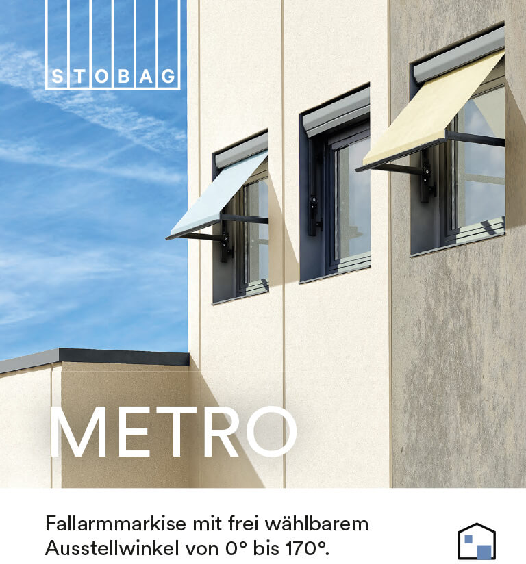 Laden Sie die Brochüre zur Metro Markise herunter