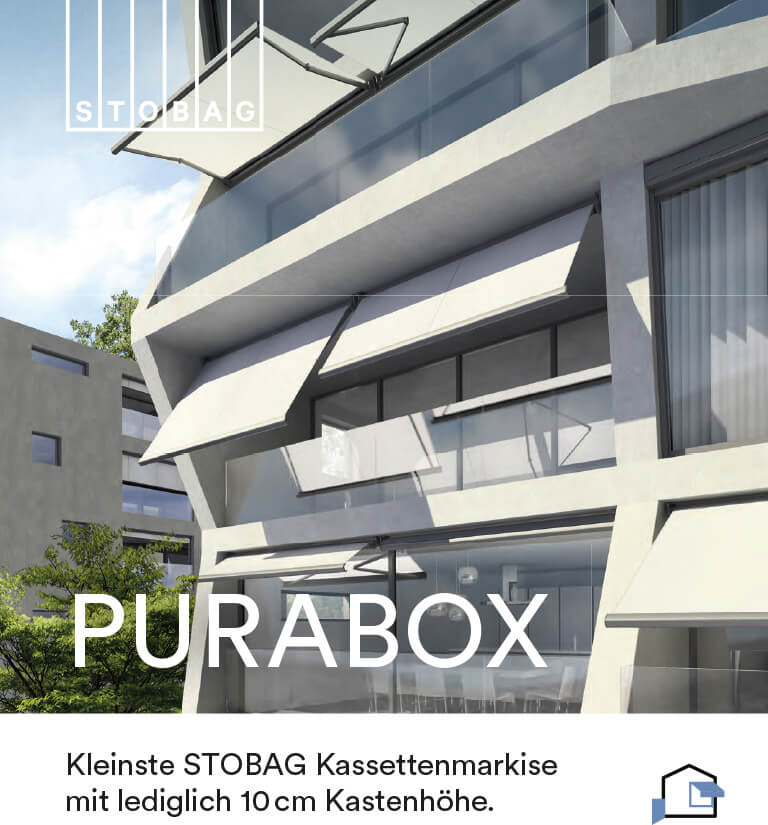 Laden Sie die Brochüre zur Purabox Markise herunter